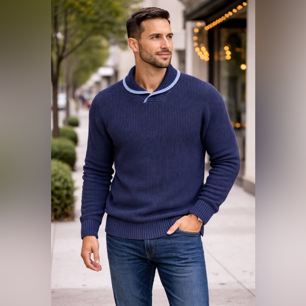 Tyler Boe V-Neck Sweater in Deep Blue
B5
